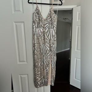 Lulus Dazzling Moments Sequin Midi Dress